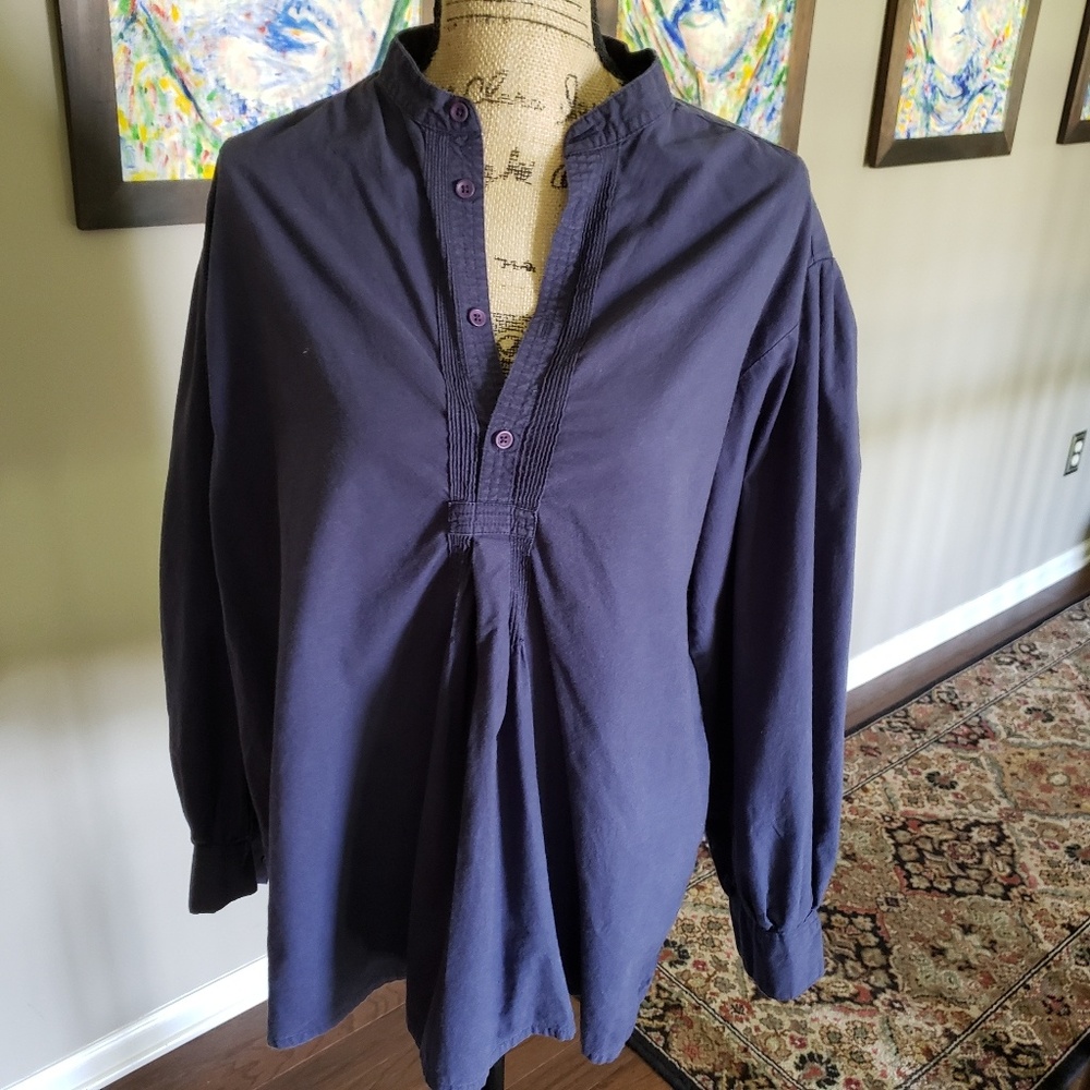 Navy Blue Farmers Tunic from J.Peterman Catalogue